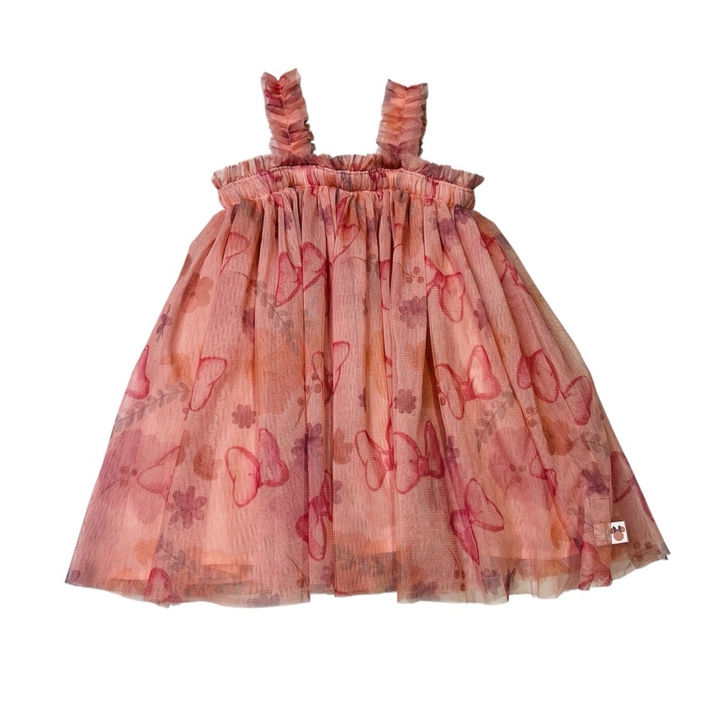 Disney Coral and Pink Ruffled Tulle Dress